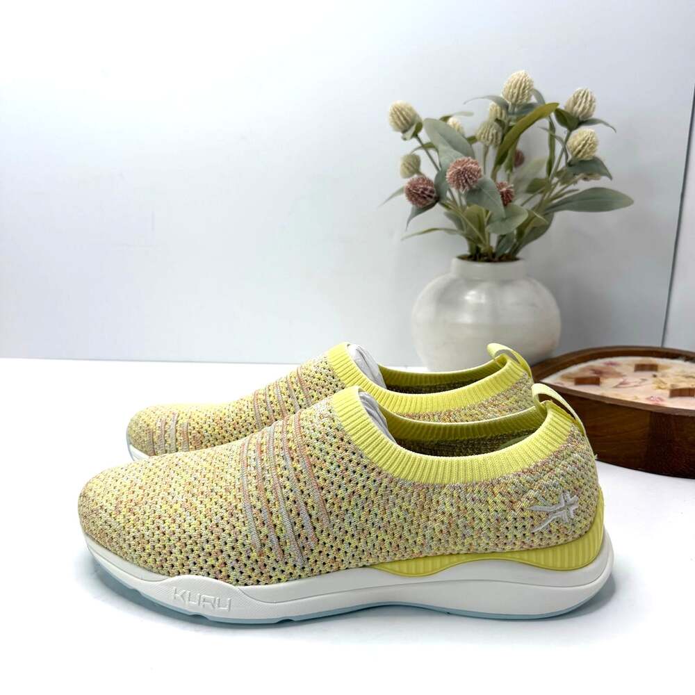 Kuru Stride Novaknit Slip On Sneaker Yellow Burst Confetti Women 10M NWB